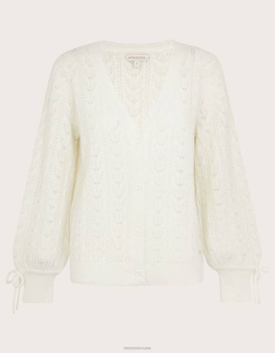 Monsoon نحيف سترة بنقاط فائقة النعومة مع بوليستر معاد تدويره D68H808 ملابس عاج