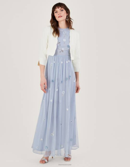 Monsoon نحيف سترة قصيرة من هورتينسيا مصنوعة من البوليستر المعاد تدويره D68H816 ملابس عاج