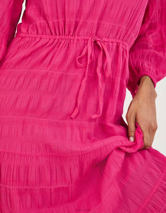 Monsoon نحيف فستان سموك ذو طبقات D68H829 ملابس لون القرنفل