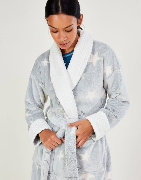 Monsoon نحيف ثوب نوم بطبعة نجوم D68H837 ملابس البني (رمادي داكن)