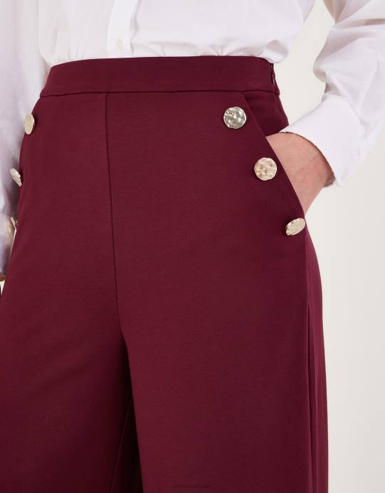 Monsoon نحيف سراويل بريا بونتي D68H84 ملابس الأحمر (التوت)