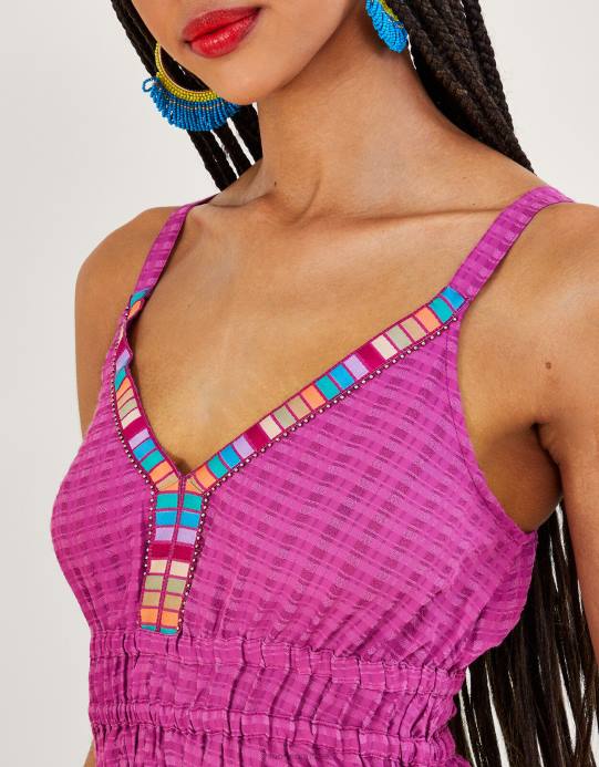 Monsoon نحيف فستان ميدي بشريط عادي D68H859 ملابس البنفسجي