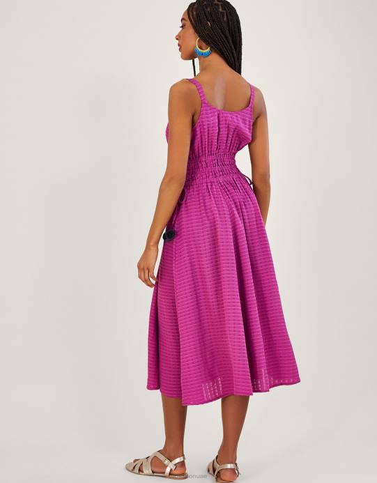 Monsoon نحيف فستان ميدي بشريط عادي D68H859 ملابس البنفسجي