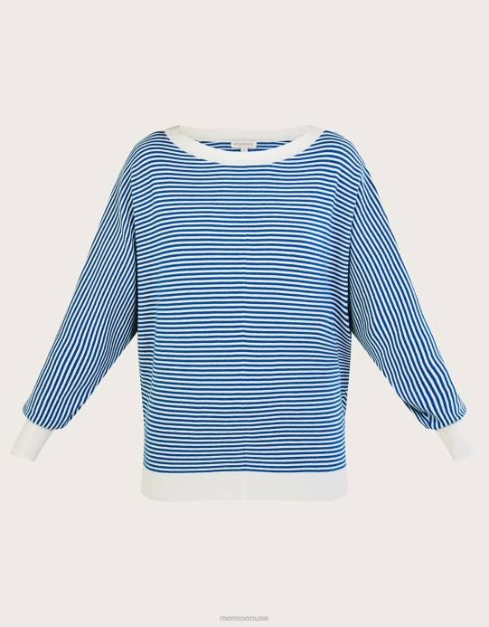 Monsoon نحيف سترة بأزرار وتفاصيل أزرار بحرية D68H868 ملابس أزرق