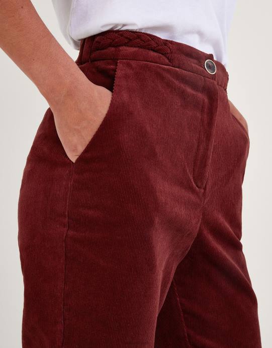 Monsoon نحيف بنطال بحبل ساق مستقيمة D68H89 ملابس نحاس