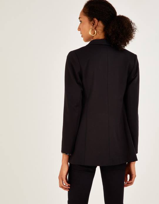 Monsoon نحيف سترة بيكا بونتي مع لينزينج إيكوفيرو D68H901 ملابس أسود