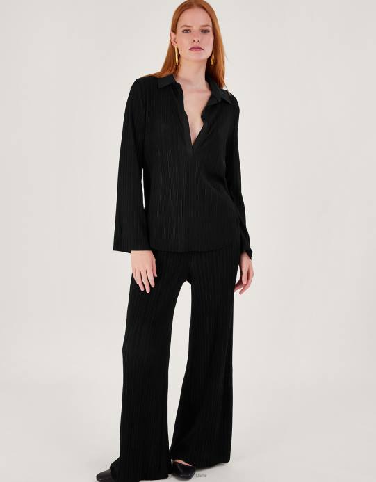 Monsoon نحيف بيتا بليس أعلى D68H90 ملابس أسود