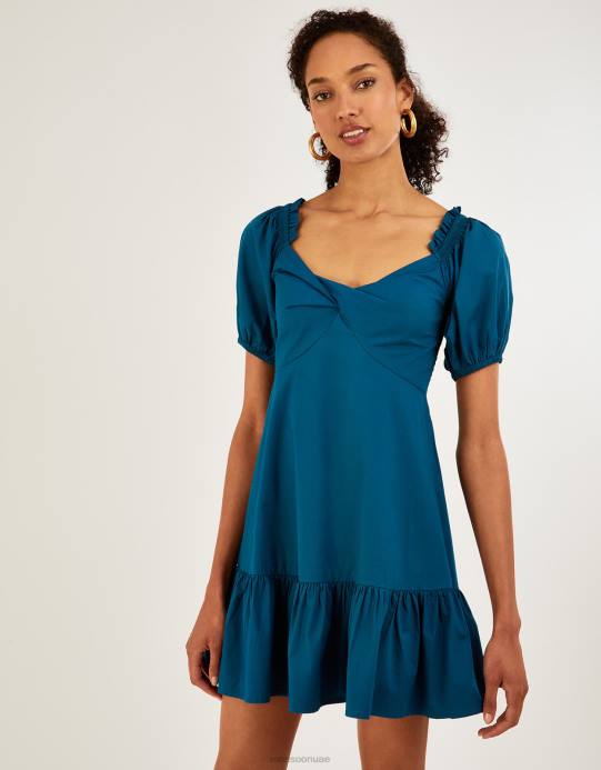 Monsoon نحيف فستان عادي من طبقة البوبلين D68H910 ملابس بط نهري صغير