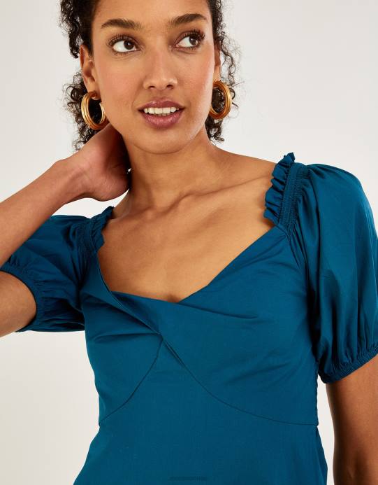 Monsoon نحيف فستان عادي من طبقة البوبلين D68H910 ملابس بط نهري صغير