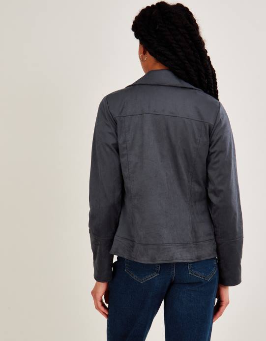 Monsoon نحيف ستايسي آن سويديت راكب الدراجة النارية D68H917 ملابس رمادي