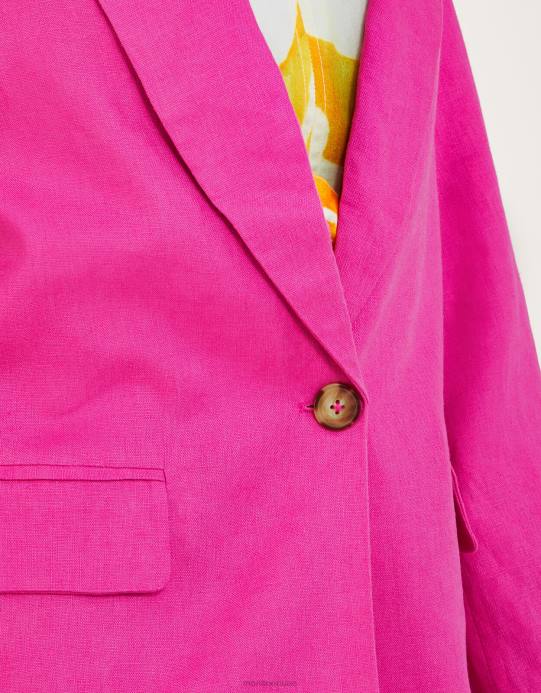 Monsoon نحيف سترة ستيلا من مزيج الكتان D68H927 ملابس لون القرنفل