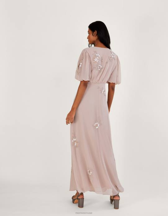 Monsoon نحيف فستان ماكسي مزين بشهر أغسطس D68H929 ملابس الوردي (احمر الخدود)