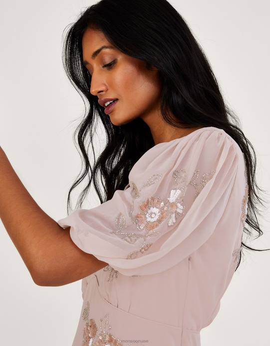 Monsoon نحيف فستان ماكسي مزين بشهر أغسطس D68H929 ملابس الوردي (احمر الخدود)