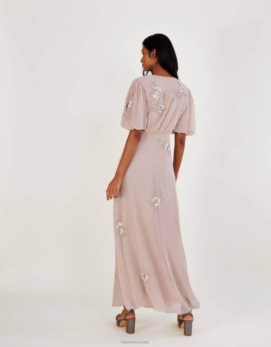 Monsoon نحيف فستان ماكسي مزين بشهر أغسطس D68H929 ملابس الوردي (احمر الخدود)