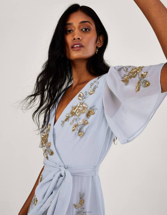 Monsoon نحيف فستان سارا مزخرف من البوليستر المعاد تدويره D68H931 ملابس سحاب