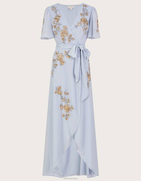 Monsoon نحيف فستان سارا مزخرف من البوليستر المعاد تدويره D68H931 ملابس سحاب