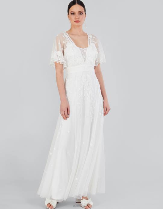 Monsoon نحيف فستان زفاف ماجي مطرز D68H932 ملابس عاج