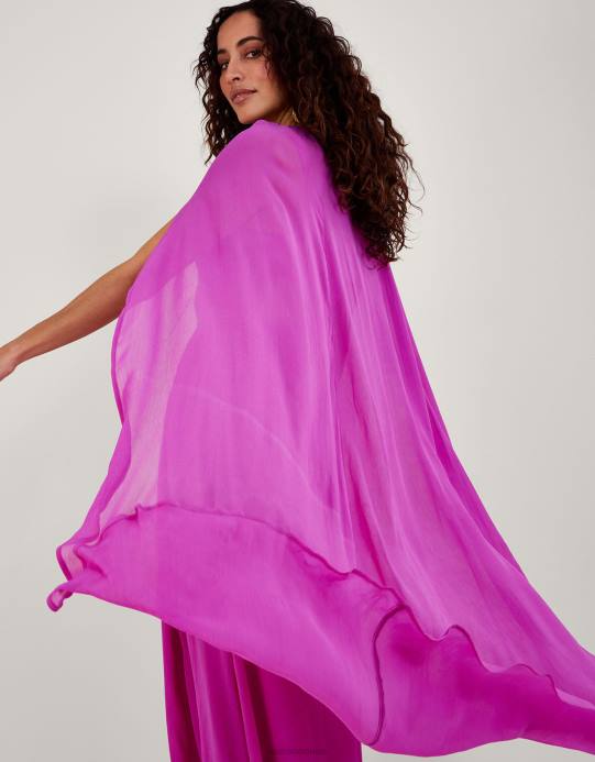 Monsoon نحيف فستان كورين كيب ماكسي من الفيسكوز المستدام D68H934 ملابس لون القرنفل