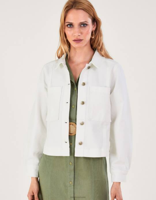 Monsoon نحيف سترة الدنيم القصيرة D68H947 ملابس طبيعي (إكرو)