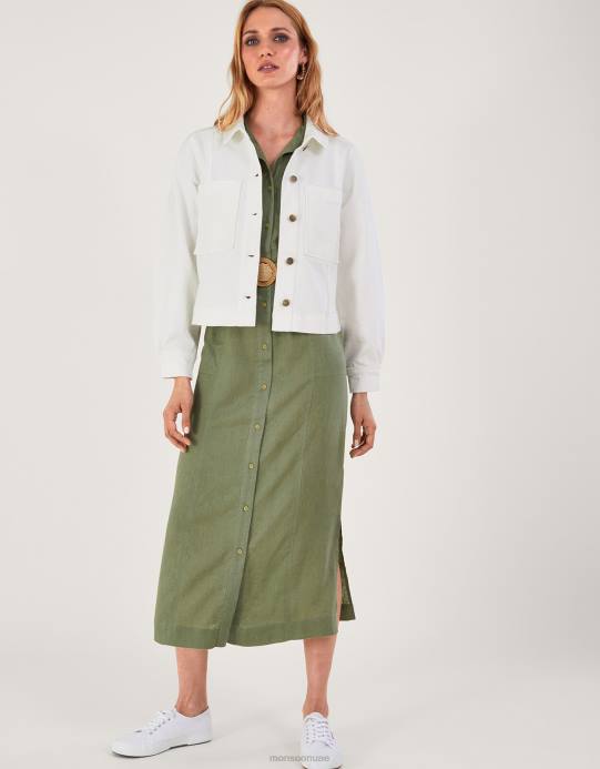 Monsoon نحيف سترة الدنيم القصيرة D68H947 ملابس طبيعي (إكرو)