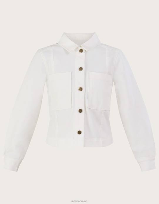 Monsoon نحيف سترة الدنيم القصيرة D68H947 ملابس طبيعي (إكرو)