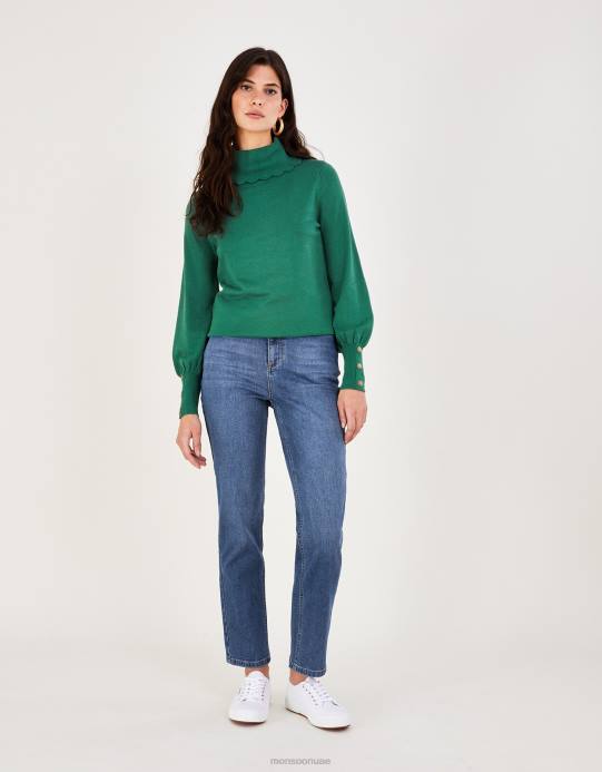 Monsoon نحيف جينز صديقها مستقيم الساق D68H951 ملابس الأزرق (الدنيم الأزرق)