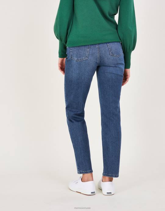 Monsoon نحيف جينز صديقها مستقيم الساق D68H951 ملابس الأزرق (الدنيم الأزرق)