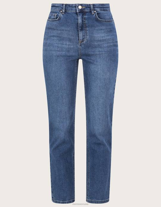Monsoon نحيف جينز صديقها مستقيم الساق D68H951 ملابس الأزرق (الدنيم الأزرق)