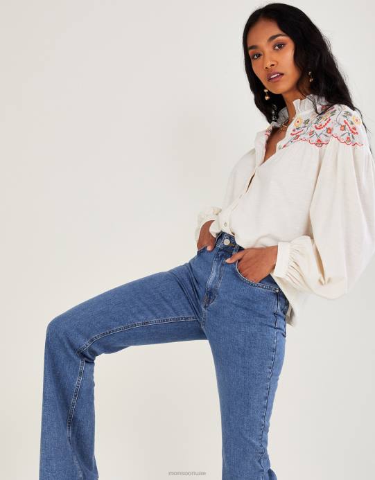 Monsoon نحيف جينز واسع من الدنيم مصنوع من القطن المستدام D68H952 ملابس أزرق