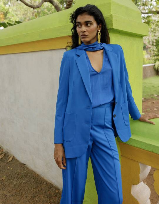 Monsoon نحيف سترة لورين عادي D68H964 ملابس أزرق