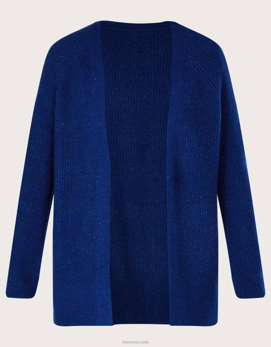 Monsoon نحيف سترة صوفية مضلعة فائقة النعومة D68H972 ملابس الأزرق (الكوبالت)