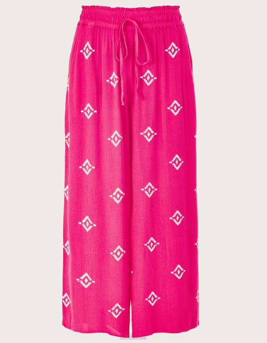 Monsoon نحيف بنطال واسع مزين بزخارف مطرزة من لينزينج إيكوفيرو D68H975 ملابس لون القرنفل