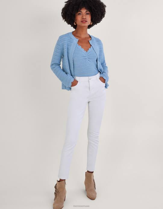 Monsoon نحيف كامي كروشيه يدوي D68H981 ملابس أزرق