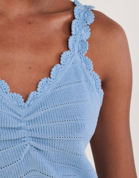 Monsoon نحيف كامي كروشيه يدوي D68H981 ملابس أزرق