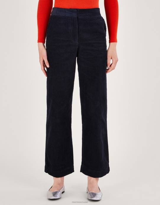 Monsoon نحيف سروال بدلة واسع الساق D68H98 ملابس الأزرق (منتصف الليل)