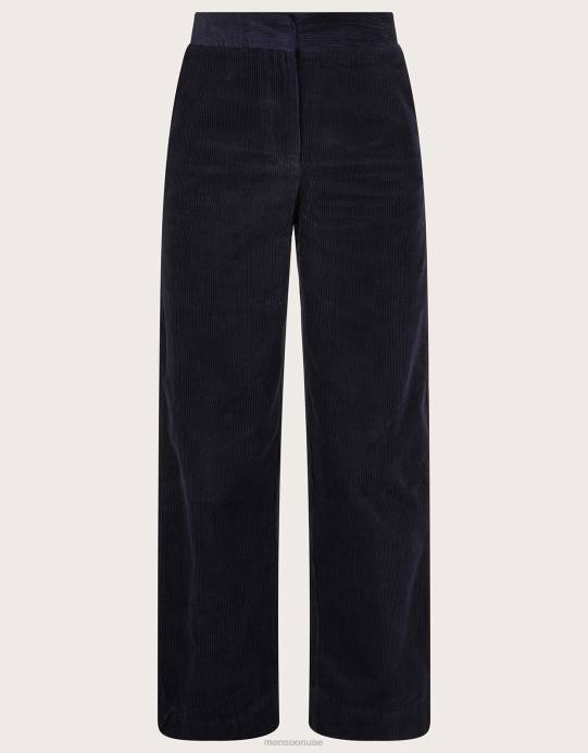 Monsoon نحيف سروال بدلة واسع الساق D68H98 ملابس الأزرق (منتصف الليل)