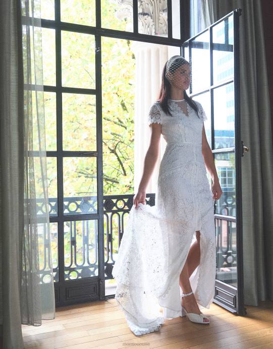 Monsoon نحيف فستان زفاف ماكسي من الدانتيل من سيينا D68H9 ملابس عاج