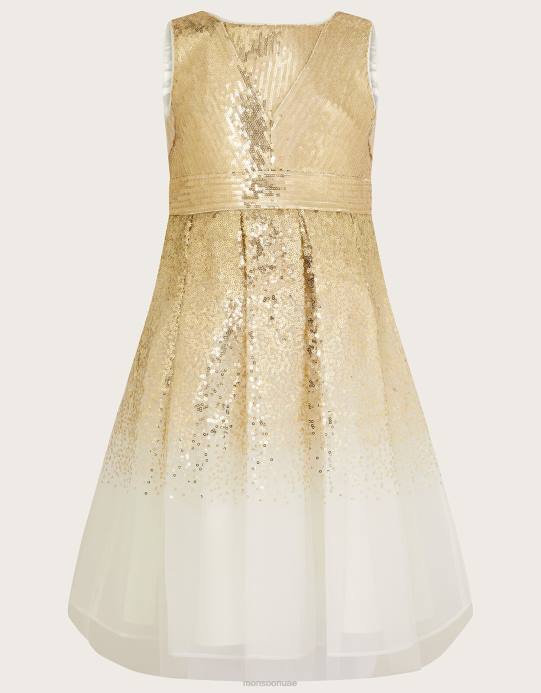 Monsoon بنت فستان حفلة من Elle مزين بالترتر D68H1764 ملابس أنيق