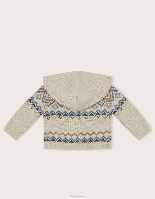 Monsoon أطفال سترة محبوكة من Fair Isle D68H2249 ملابس عاج