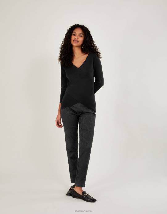 Monsoon نحيف سترة ملفوفة ذكية مع Lenzing Ecovero D68H1083 ملابس أسود