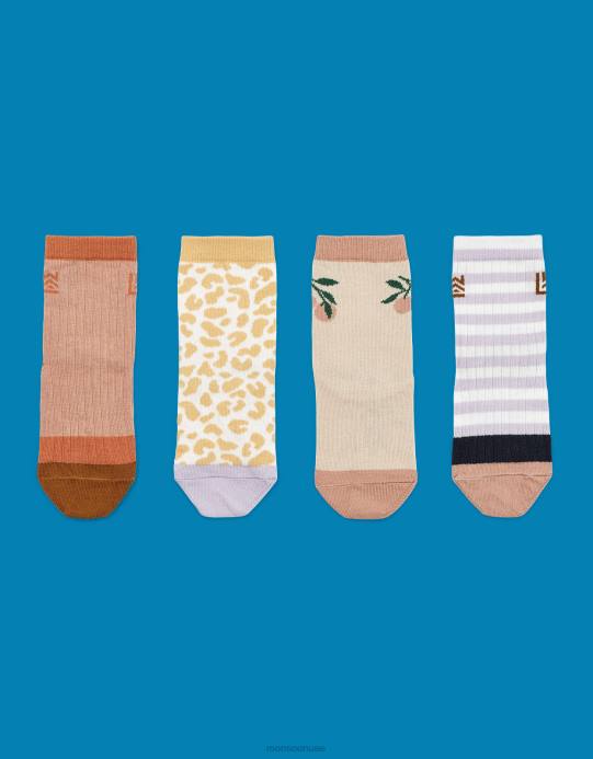 Monsoon أطفال جوارب Liewood Silas بطبعة الفهد، 4 قطع D68H2857 ملحق متعدد