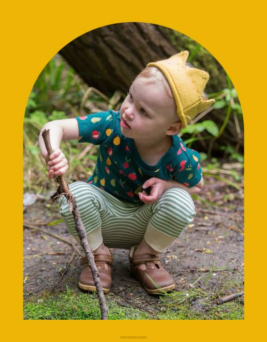 Monsoon أطفال تي شيرت برقعة نباتية ومجموعة لعب الركض من Little Radicals D68H2278 ملابس أخضر