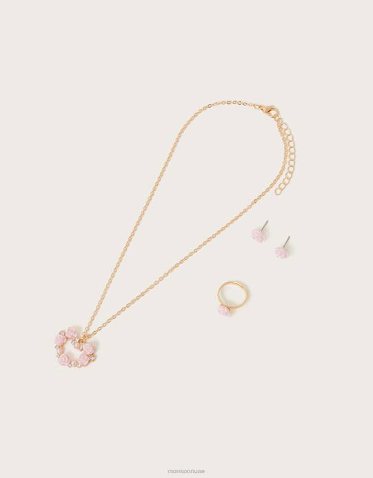 Monsoon بنت مجموعة مجوهرات Loveheart الزهرية D68H2566 ملحق موضة
