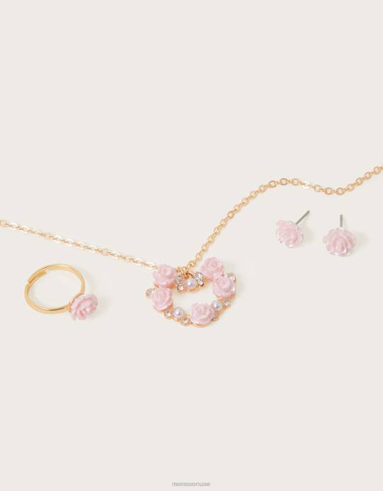 Monsoon بنت مجموعة مجوهرات Loveheart الزهرية D68H2566 ملحق موضة