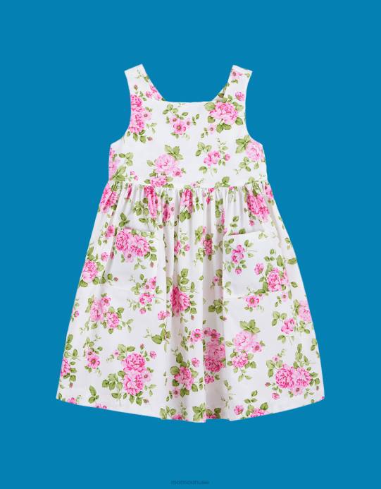 Monsoon أطفال Trotters Adelina فستان وردي متقاطع من الخلف D68H2000 ملابس لون القرنفل