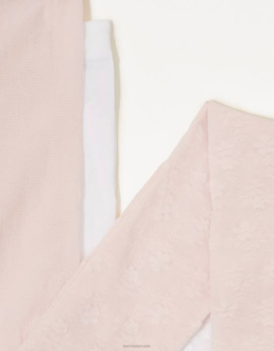 Monsoon بنت مجموعة Twinset ضيقة من الدانتيل الزهري D68H2702 ملحق متعدد