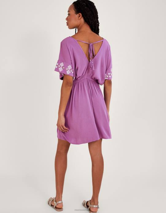 Monsoon نحيف قفطان مزين برقبة على شكل حرف V D68H158 ملابس الأرجواني (أرجواني)