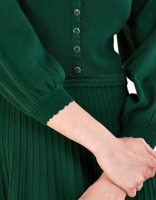 Monsoon نحيف فستان ميدي برقبة على شكل حرف V مع تصميم Lenzing Ecovero D68H118 ملابس الأخضر (الأخضر الداكن)