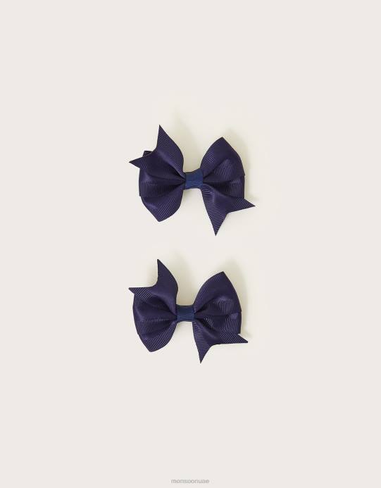 Monsoon بنت مجموعة من مشابك شعر على شكل فيونكة من grosgrain D68H2831 ملحق موضة