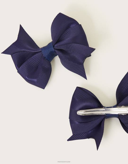 Monsoon بنت مجموعة من مشابك شعر على شكل فيونكة من grosgrain D68H2831 ملحق موضة